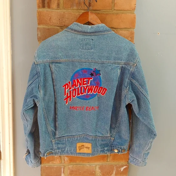 Vintage 90's Planet Hollywood denim jacket, unisex size small (fits large) - Picture 2 of 16